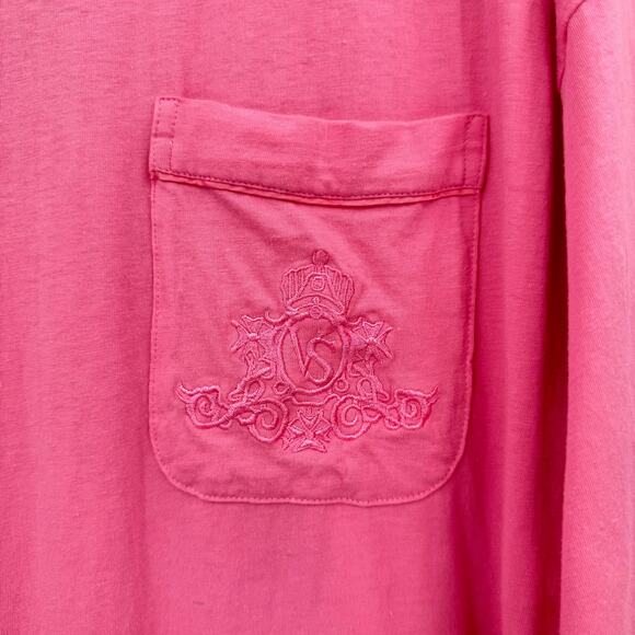 Vintage Victoria’s Secret Gold Label Barbie Pink 100% Cotton Sleepshirt Pajama - Picture 7 of 12